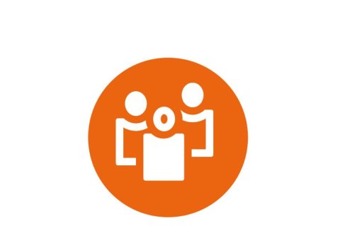 Ein orangenes Symbol, dass für den Fachbereich Gesellschaft steht. Dieser Kurs gehört zum Fachbereich Gesellschaft
