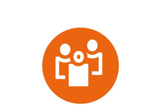 Ein orangenes Symbol, dass für den Fachbereich Gesellschaft steht. Dieser Kurs gehört zum Fachbereich Gesellschaft