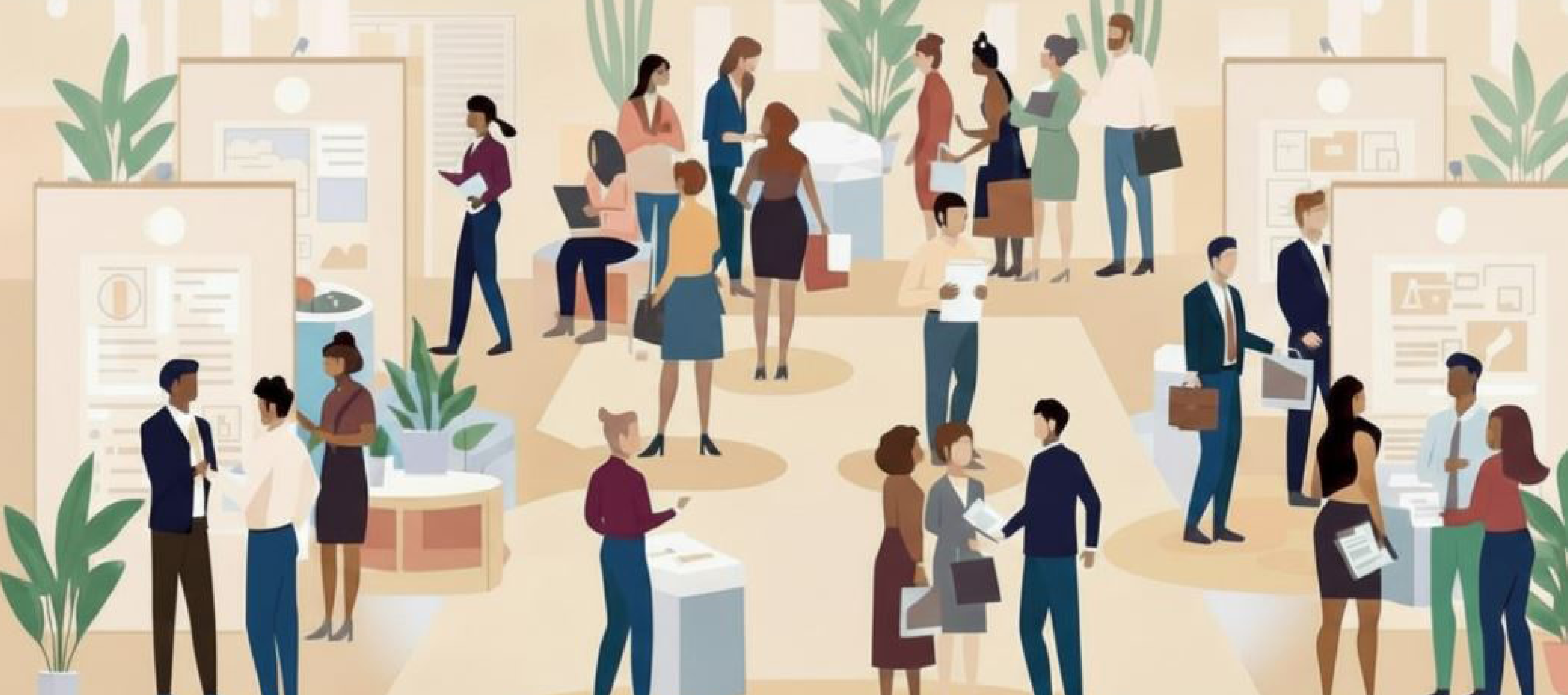 Menschen auf einer Messe