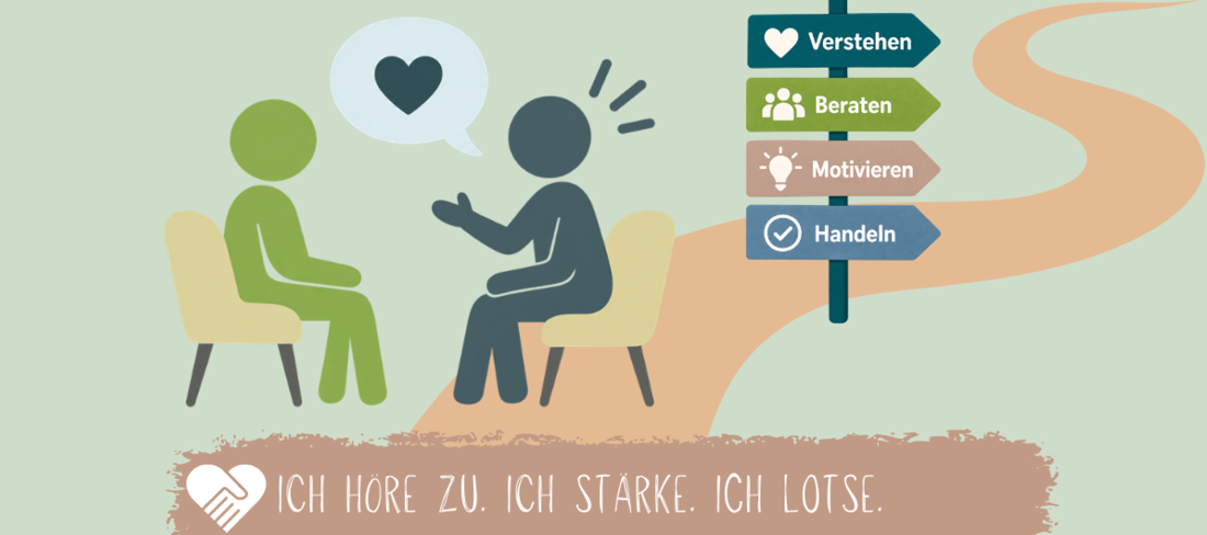 Personen am Tisch auf einem Weg